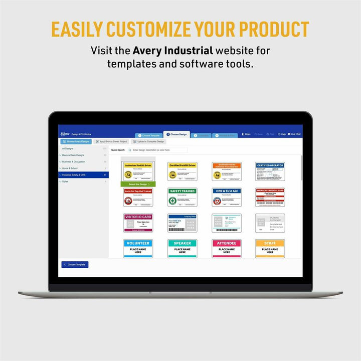 Image of Avery® ID Badge,w/No Clip Hole,Poly,11.mil,2.125"x3.375",80/PK,WE