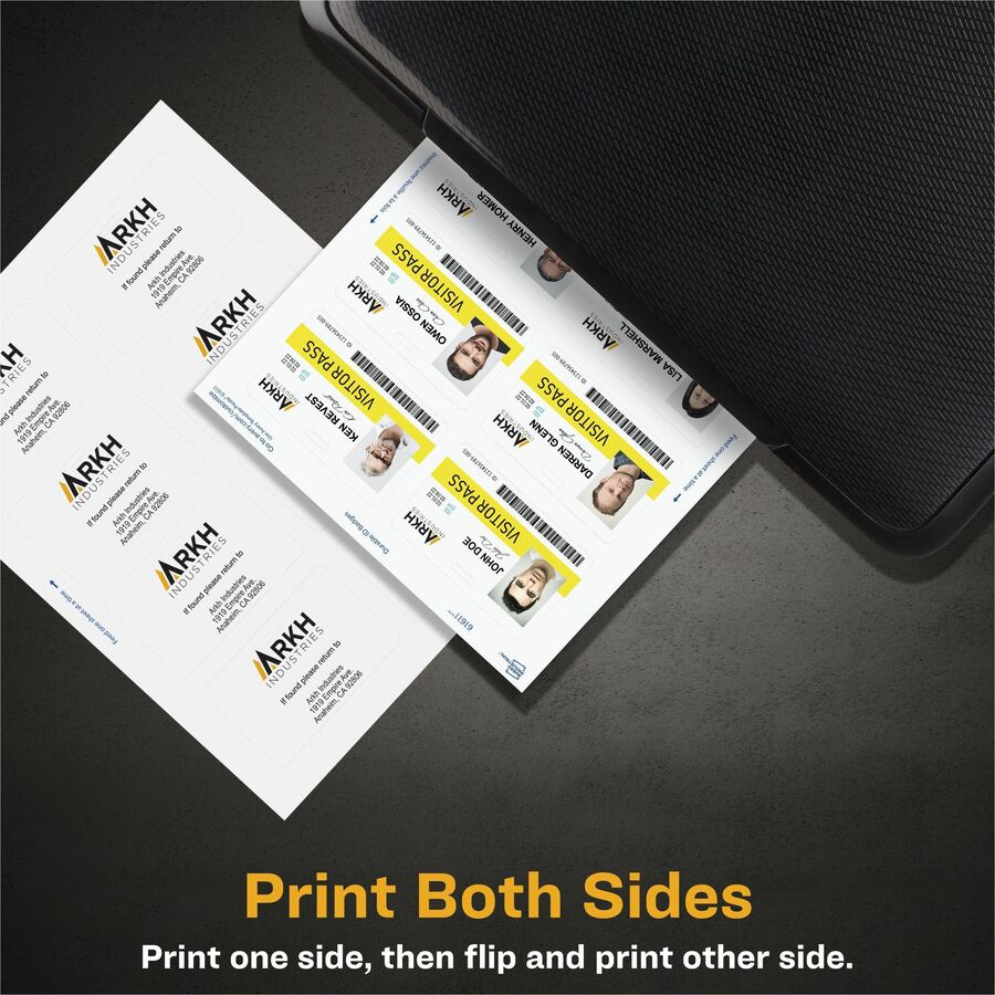 Image of Avery® ID Badge,w/Clip Hole,Poly,Wide,11 mil,3.375"x2.125",80/PK,WE