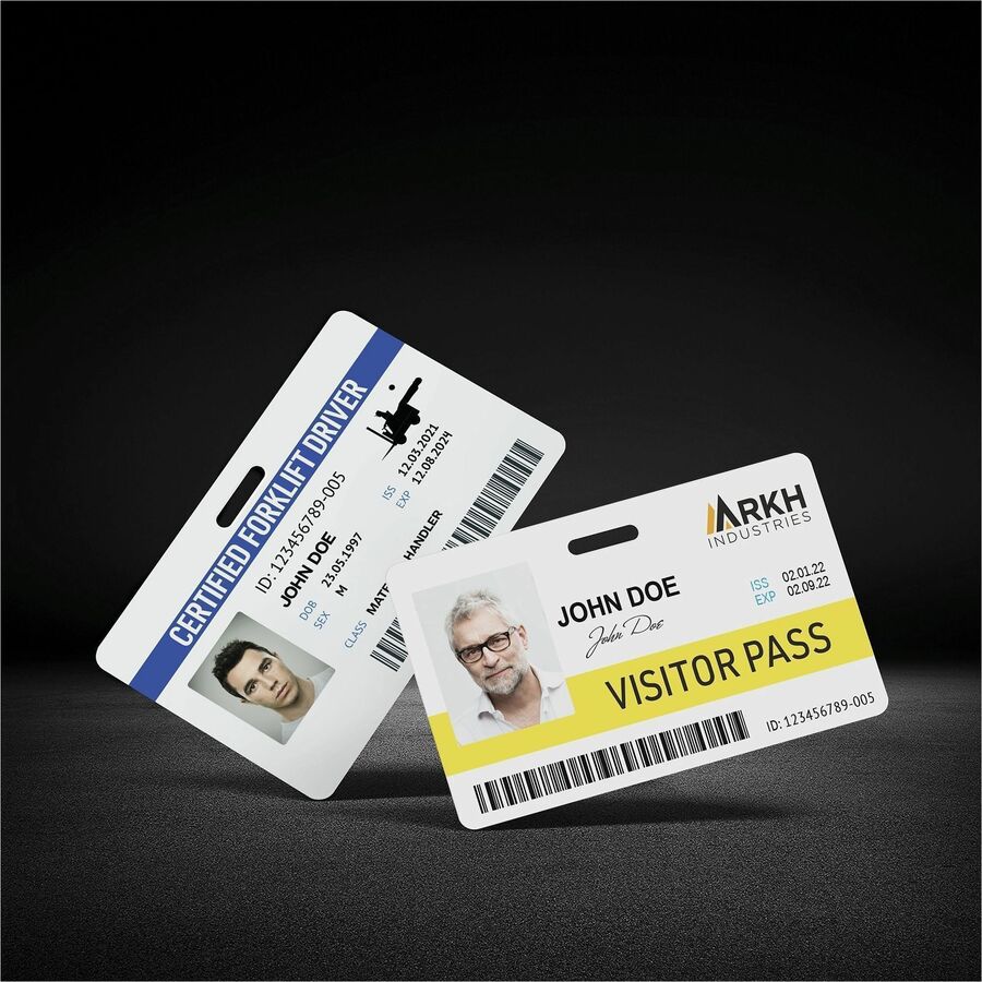 Image of Avery® ID Badge,w/Clip Hole,Poly,Wide,11 mil,3.375"x2.125",80/PK,WE