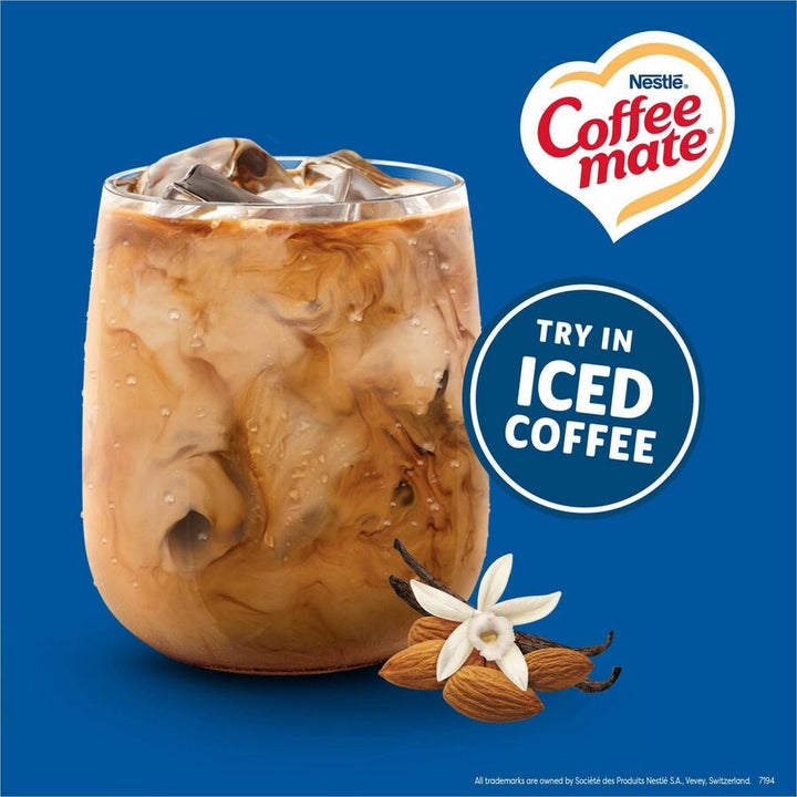 Image of Coffee mate 42258 Almond Milk Vanilla Plant-Based Liquid Creamer Singles, Natural Vanilla Almond Milk Flavor, 0.38 fl oz (11 mL)Tub, 50 / Box