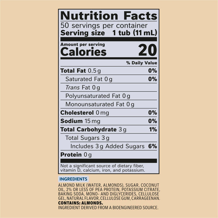 Image of Coffee mate 42258 Almond Milk Vanilla Plant-Based Liquid Creamer Singles, Natural Vanilla Almond Milk Flavor, 0.38 fl oz (11 mL)Tub, 50 / Box