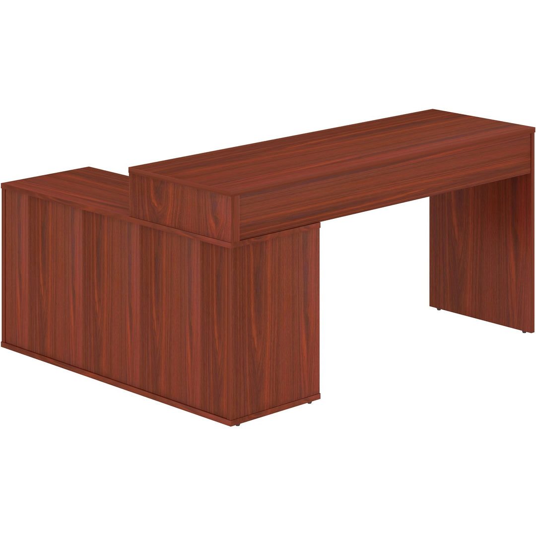 Image of LYS DK103RRMH L-Shape Workstation with Cabinet
