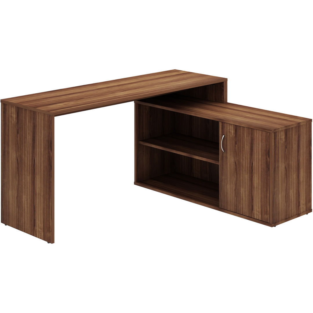 Image of LYS DK103RRWT L-Shape Workstation with Cabinet