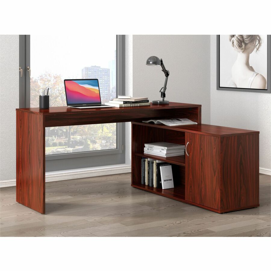 Image of LYS DK103RRWT L-Shape Workstation with Cabinet