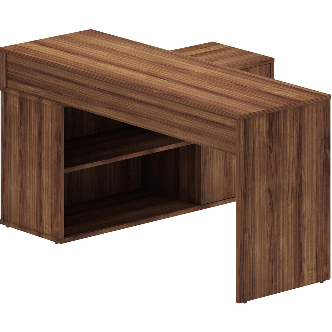 Image of LYS DK103RRWT L-Shape Workstation with Cabinet