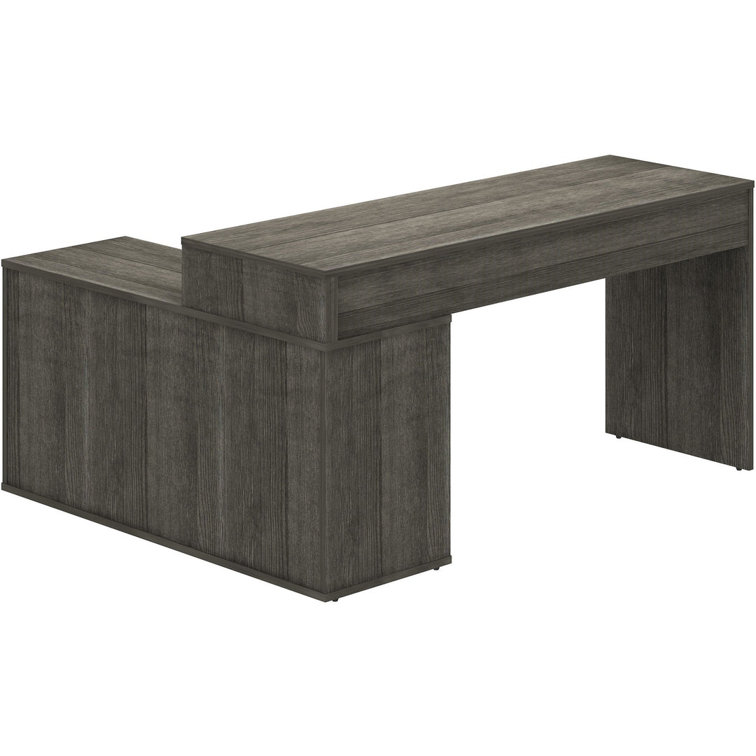 Image of LYS DK103RRWC L-Shape Workstation with Cabinet