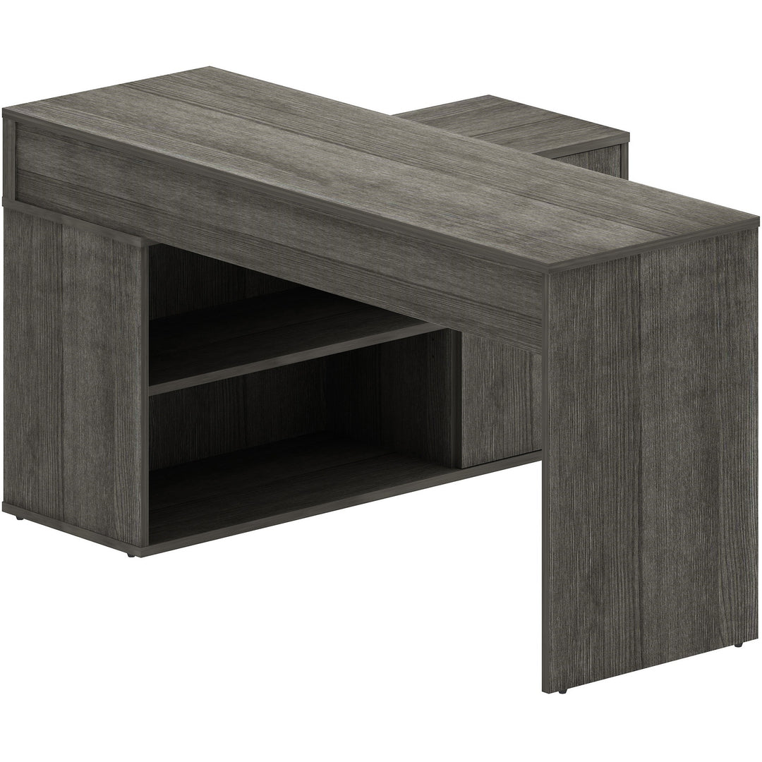 Image of LYS DK103RRWC L-Shape Workstation with Cabinet