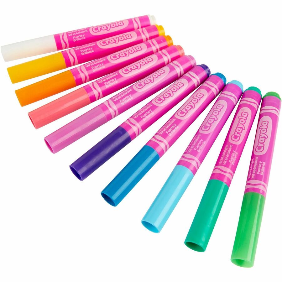 Image of Crayola 587735 Bright/Bold Broad Line Markers, Washable, Assorted Ink, Water Based, Assorted Barrel, 10 / Pack