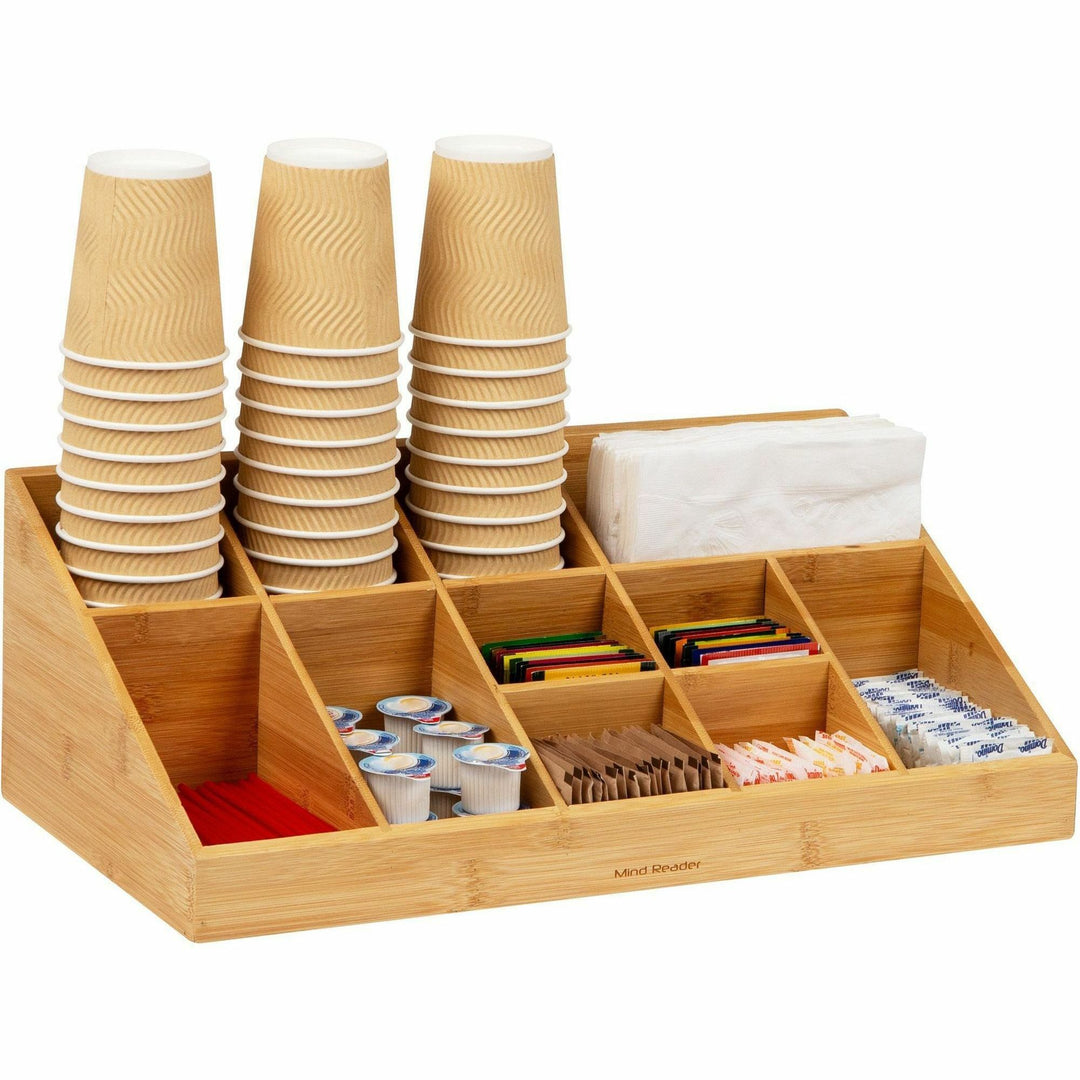 Image of EMS Mind Reader LLC Condiment Organizer,11Compartment,Bamboo,9.5"x18.19"x6.5",BN