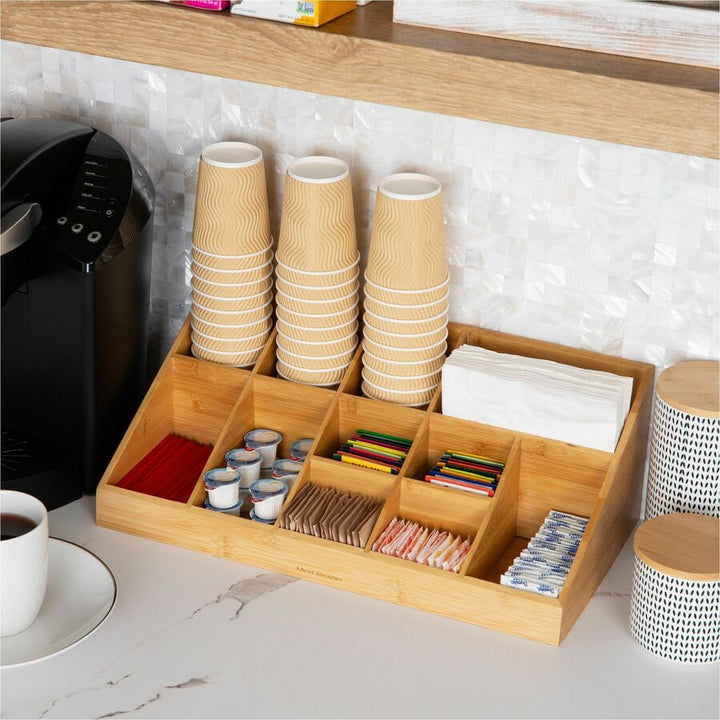 Image of EMS Mind Reader LLC Condiment Organizer,11Compartment,Bamboo,9.5"x18.19"x6.5",BN