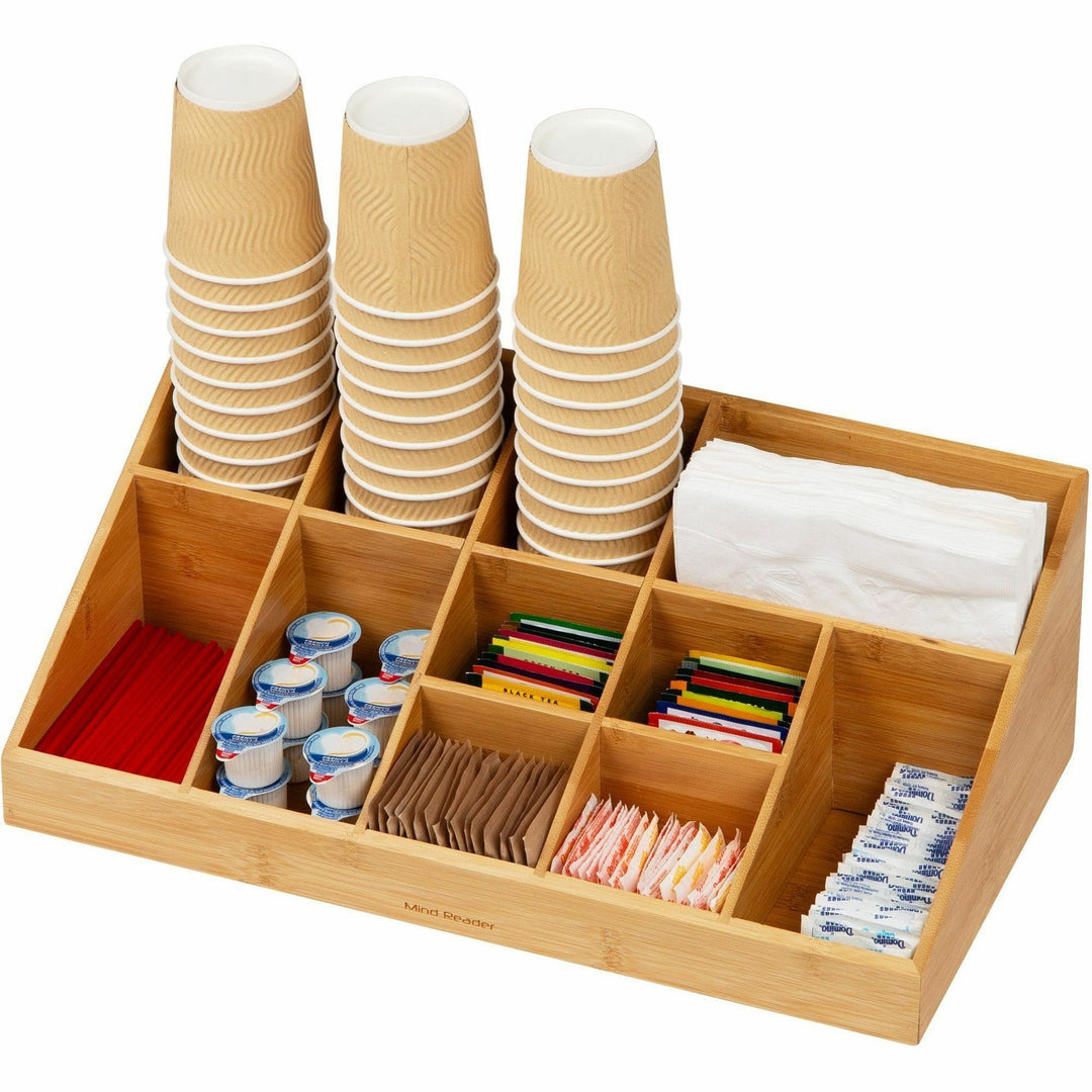 Image of EMS Mind Reader LLC Condiment Organizer,11Compartment,Bamboo,9.5"x18.19"x6.5",BN