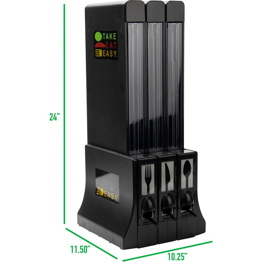 Image of EMS Mind Reader LLC Utensil Dispenser,f/Plasticware,Acrylic,11.5"x10.25"x24",BK