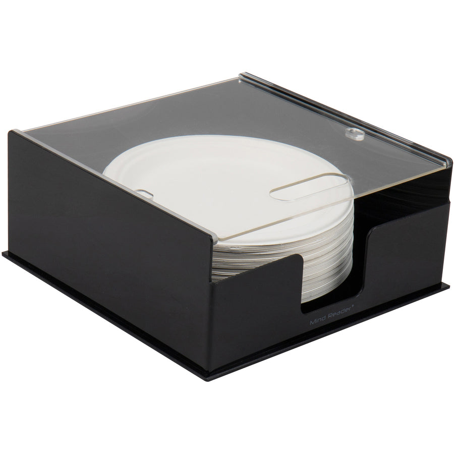 Image of EMS Mind Reader LLC Plate Dispenser,w/Lid,Plastic,27.9"x27.9"x12.7",BK