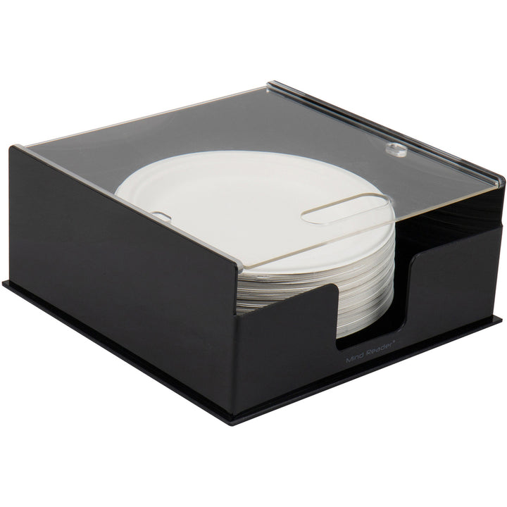 Image of EMS Mind Reader LLC Plate Dispenser,w/Lid,Plastic,27.9"x27.9"x12.7",BK