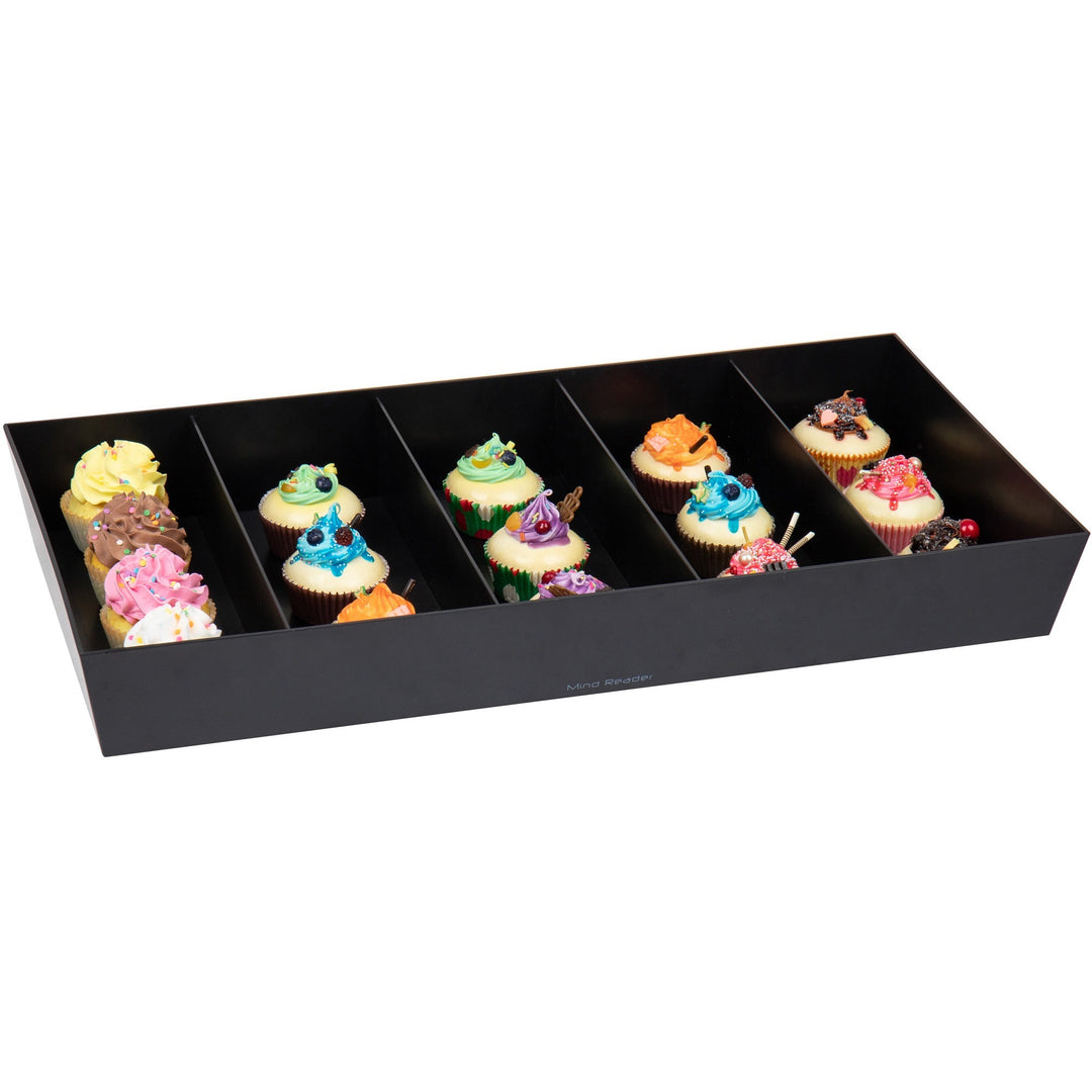 Image of Mind Reader SNACKORGT 5-Compartment Snack Organizer, 5 Compartment(s), Lightweight, Black, 1 Each