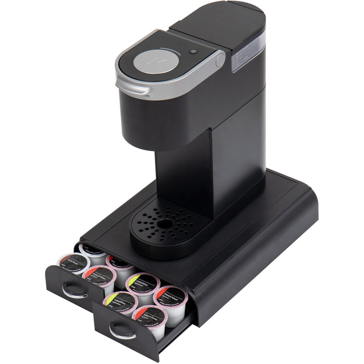 Image of EMS Mind Reader LLC Coffee Pod Organizer,2 Drawer,Plastic,9.5"x12.25"x2.5",BK