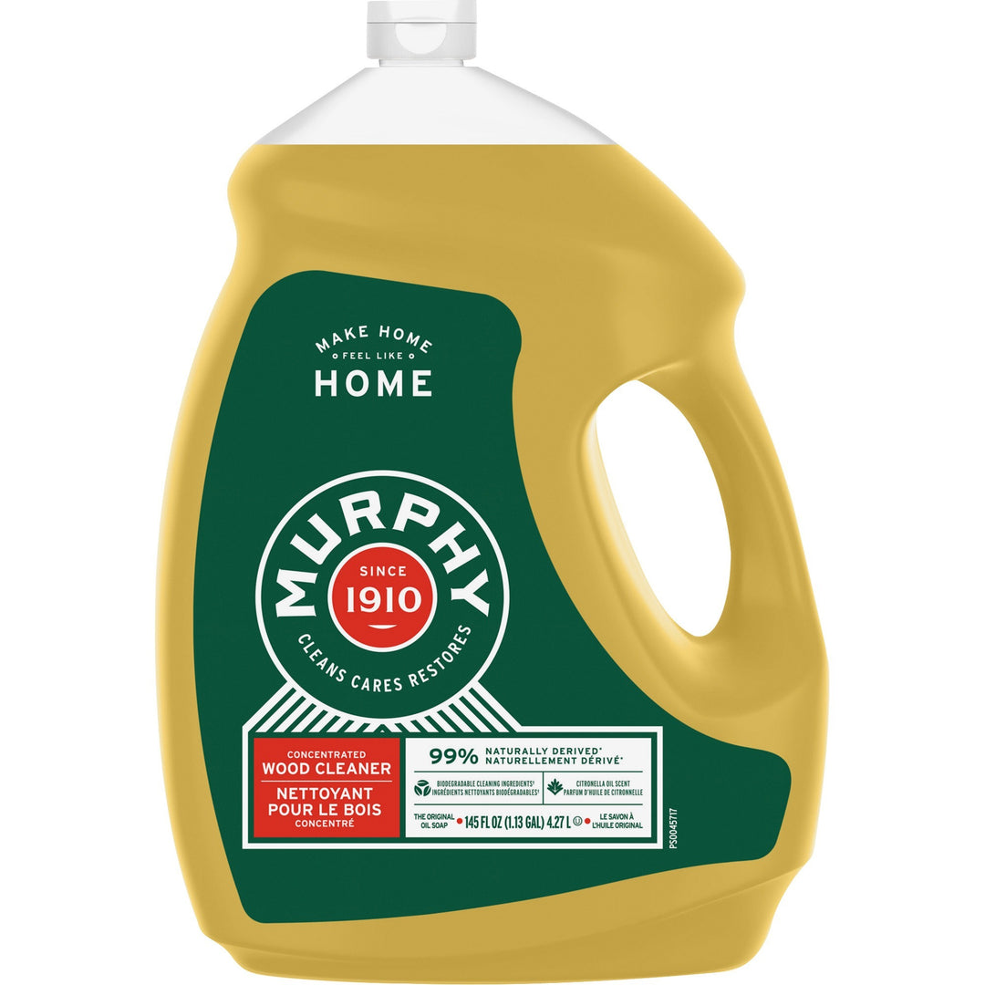 Image of Murphy® 61035074 Oil Soap Cleaner, Concentrate, 145 fl oz (4.5 quart), Natural Scent, Ammonia-free, Bleach-free, Phosphate-free, Brown, 1 Each