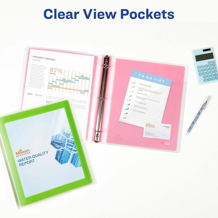 Image of Avery® Flexi-View Binder with Round Rings, 3 Rings, 1" Capacity, 11 x 8.5, Red