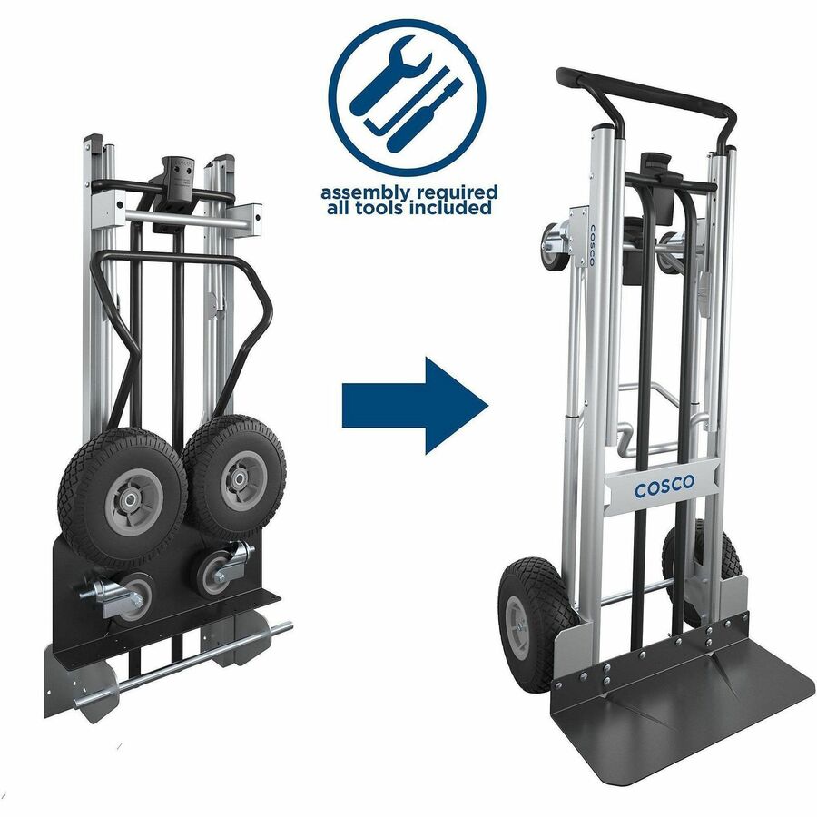 Image of Cosco Home And Office Products Hand Truck,Hybrid,4 Wheels,LoopHandle,19.5"x19.5"x48",BK