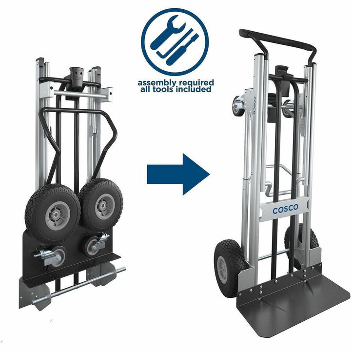 Image of Cosco Home And Office Products Hand Truck,Hybrid,4 Wheels,LoopHandle,19.5"x19.5"x48",BK