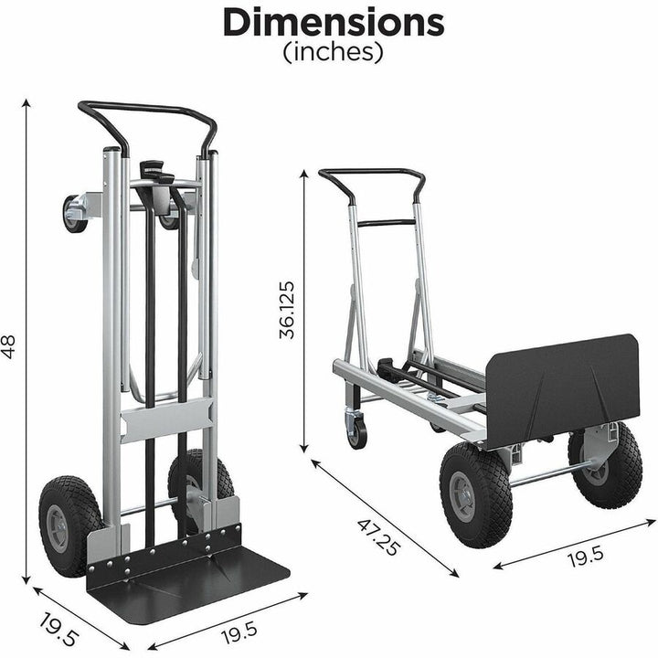 Image of Cosco Home And Office Products Hand Truck,Hybrid,4 Wheels,LoopHandle,19.5"x19.5"x48",BK