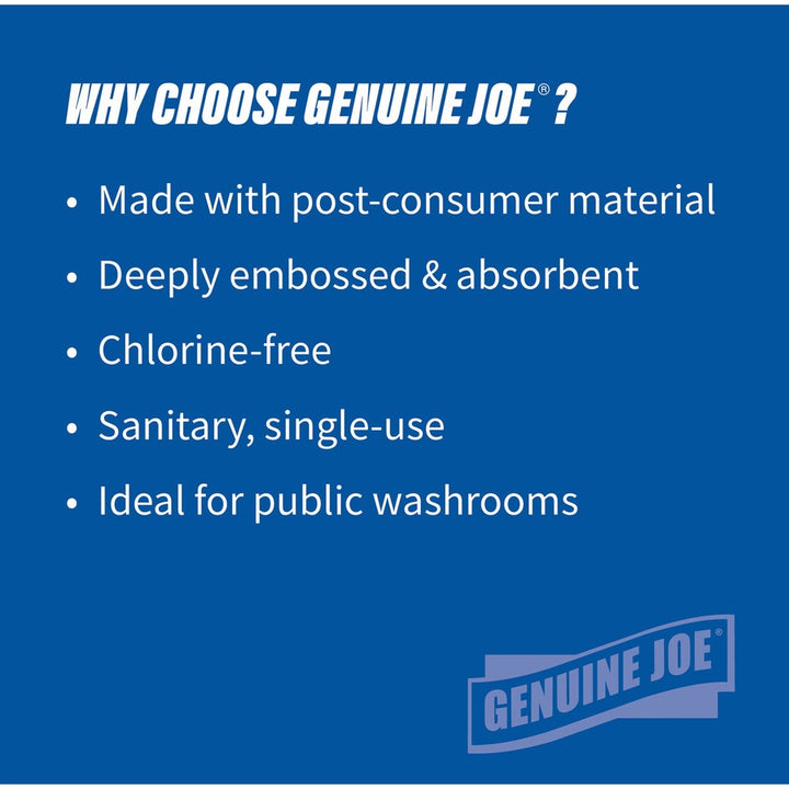 Image of Genuine Joe Multifold Towels,Z-Fold,9-1/5"x9-2/3",250/PK,1280/PL,WE