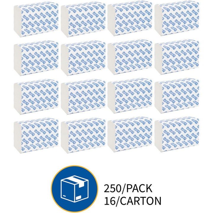 Image of Genuine Joe Multifold Towels,Z-Fold,9-1/5"x9-2/3",250/PK,1280/PL,WE