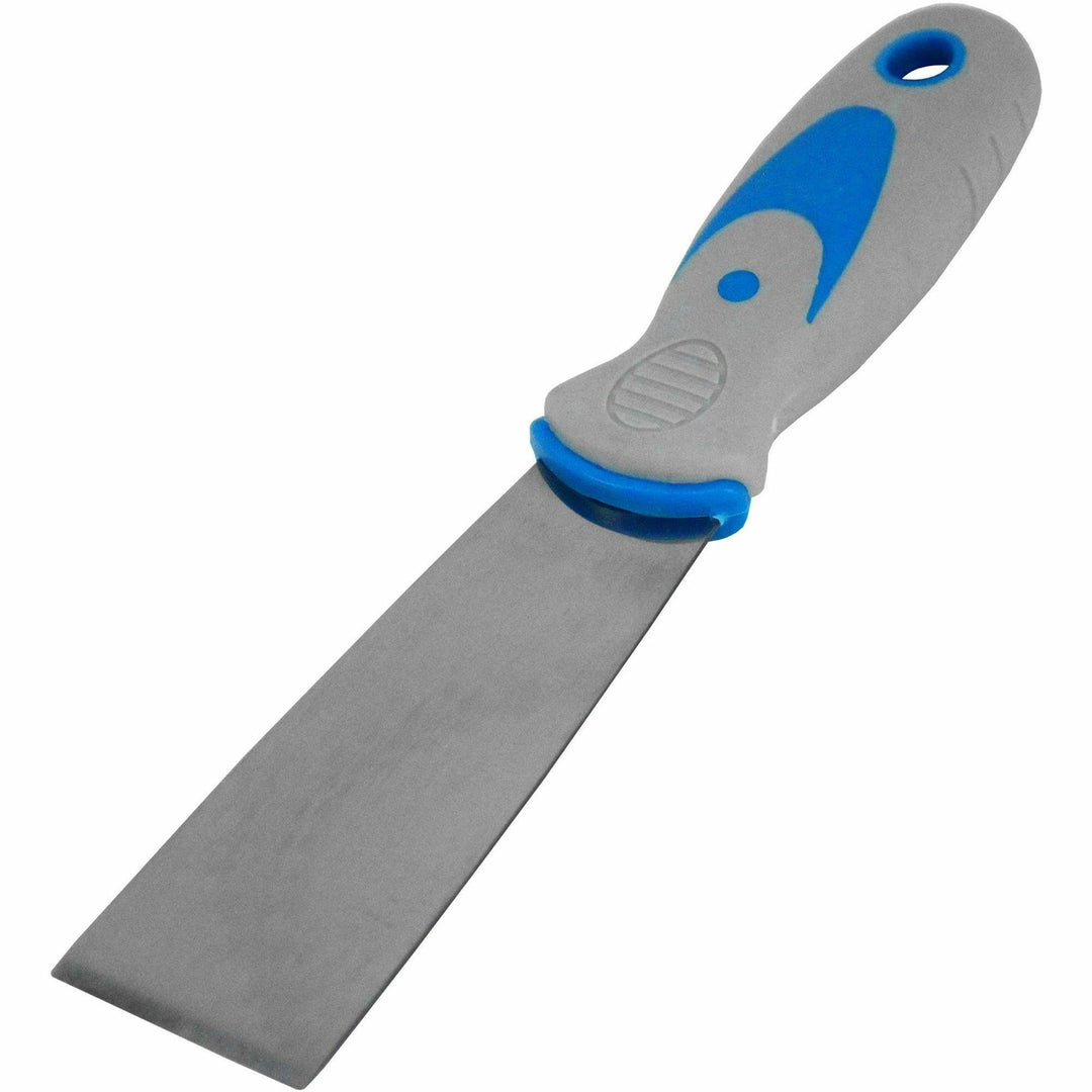 Image of Impact T000500 Stiff Putty Knife, 1.50" Blade, Comfort Grip, Rust Resistant, Solvent Proof, Hanging Hole, Blue, Gray, 12 / Box