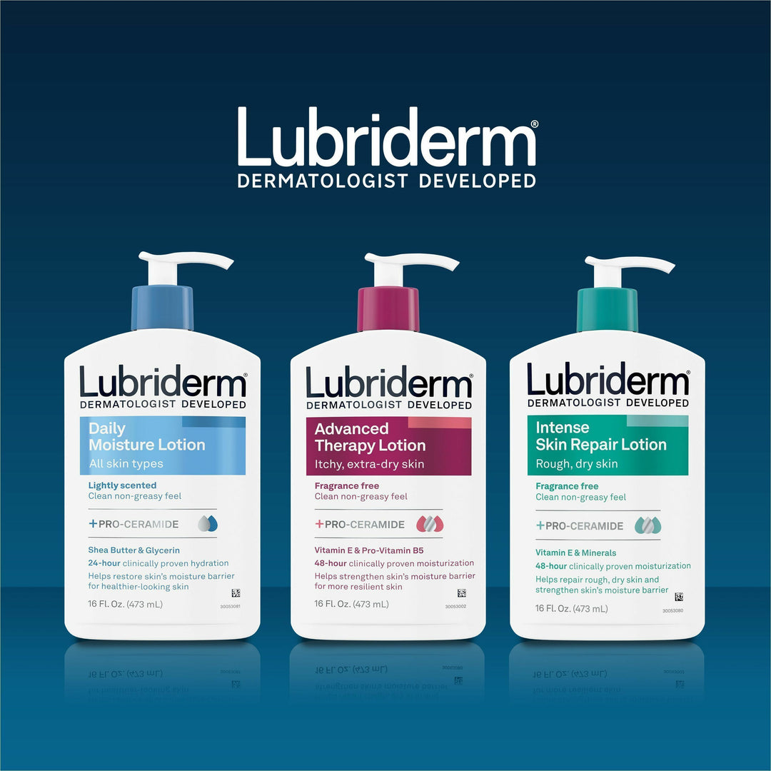 Image of Lubriderm 48322 Advanced Therapy Lotion, Lotion, 16 fl oz, For Dry Skin, Skin, Moisturising, Absorbs Quickly, Fragrance-free, Non-greasy, 1 Each