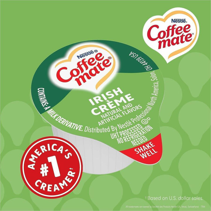 Image of Nestle® Creamer,Liquid,Irish Creme,0.38oz Singles,180/CT,White