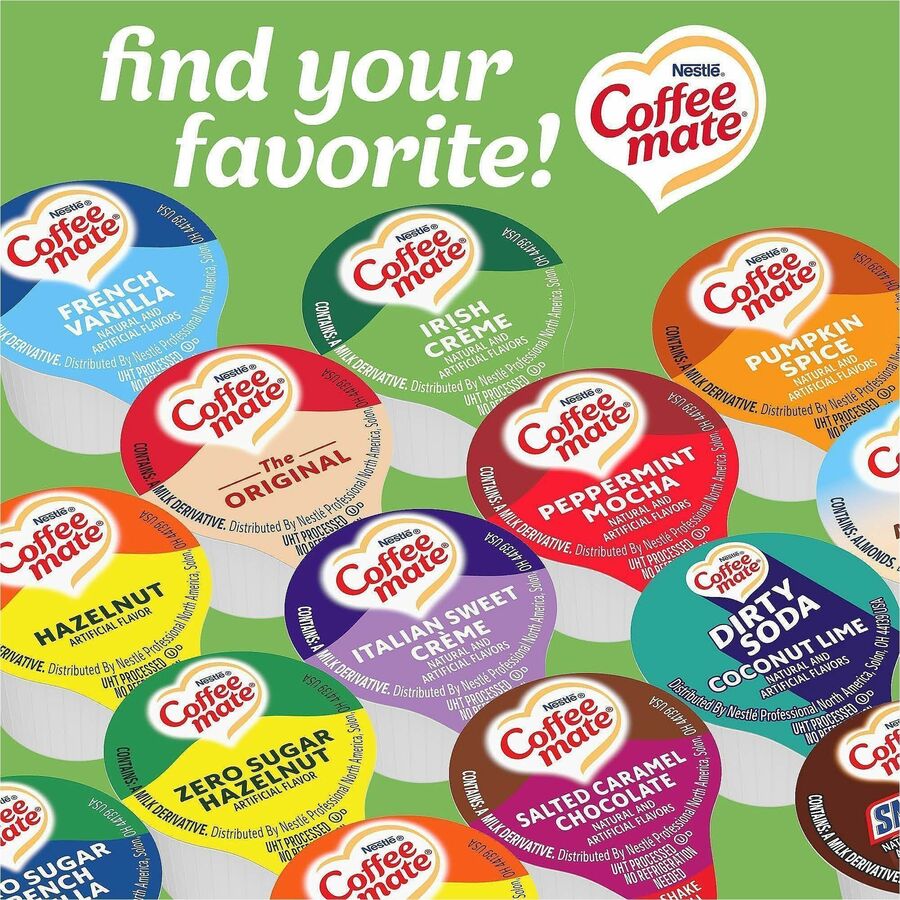 Image of Nestle® Creamer,Liquid,Irish Creme,0.38oz Singles,180/CT,White