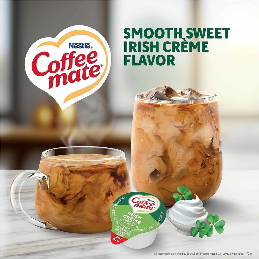 Image of Nestle® Creamer,Liquid,Irish Creme,0.38oz Singles,180/CT,White