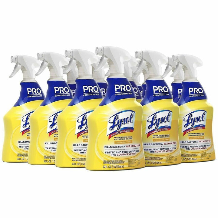 Image of Lysol 00351CT Advanced Deep Cleaner, 32 fl oz (1 quart), Lemon Breeze Scent, Disinfectant, Clear, 12 / Carton