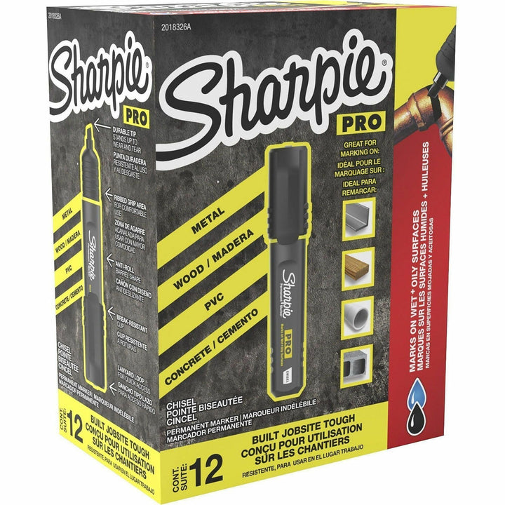 Image of Sharpie 2018326A PRO Chisel Tip Permanent Markers, Black Ink, 12 / Dozen