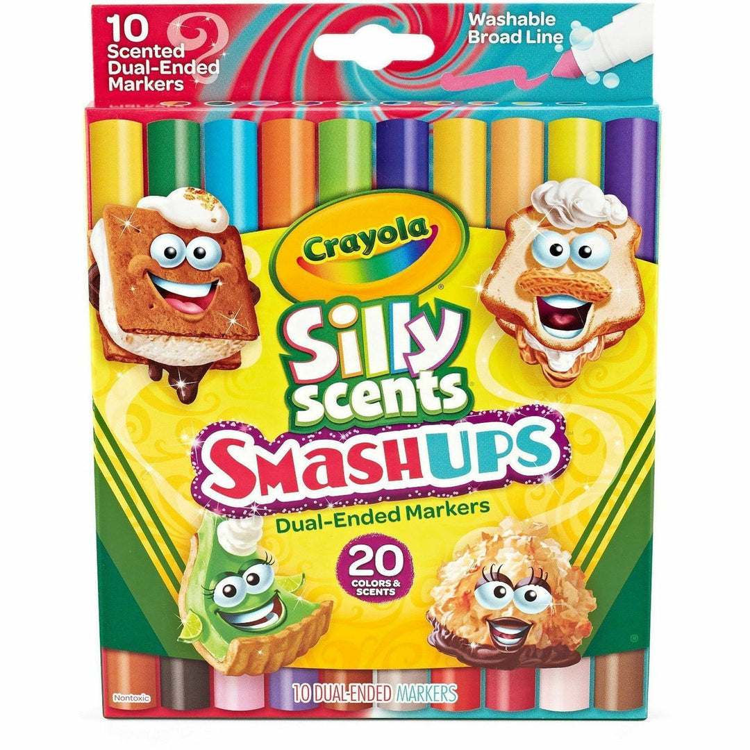 Image of Crayola® Silly Scents Smash Up Dual Ended Markers, Broad Tip, Assorted, 10/Pack