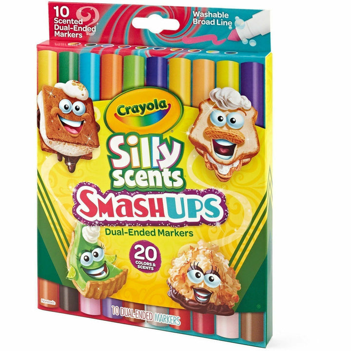 Image of Crayola® Silly Scents Smash Up Dual Ended Markers, Broad Tip, Assorted, 10/Pack