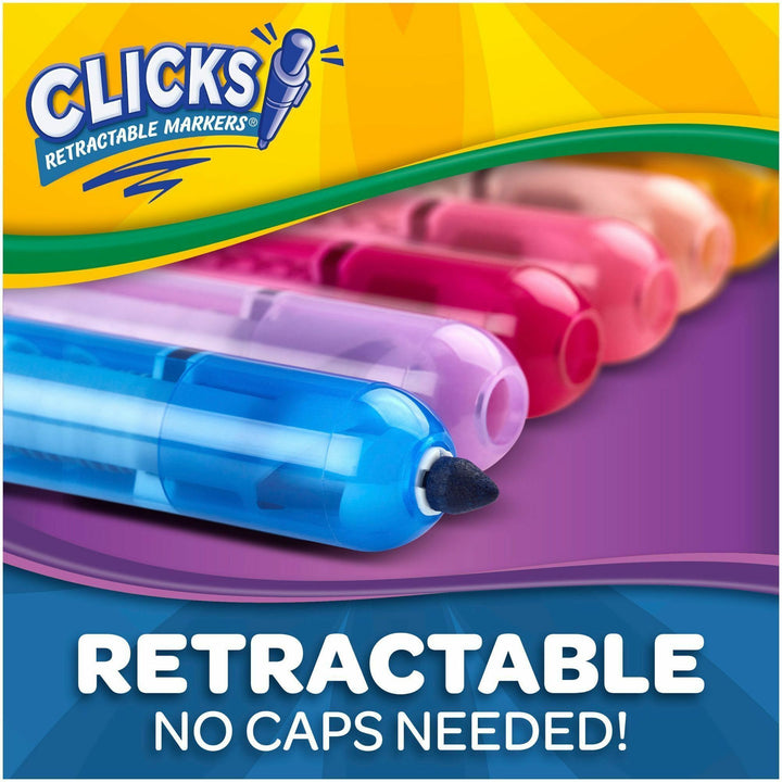 Image of Crayola® Markers,Retractable,Washable,10 Bright Colors,10/PK,AST