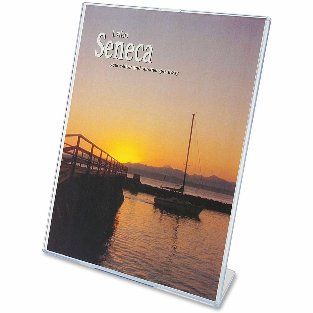 Image of deflecto® Sign Holder, Slanted, Top Load, 8-1/2"x11", 12/CT, Clear