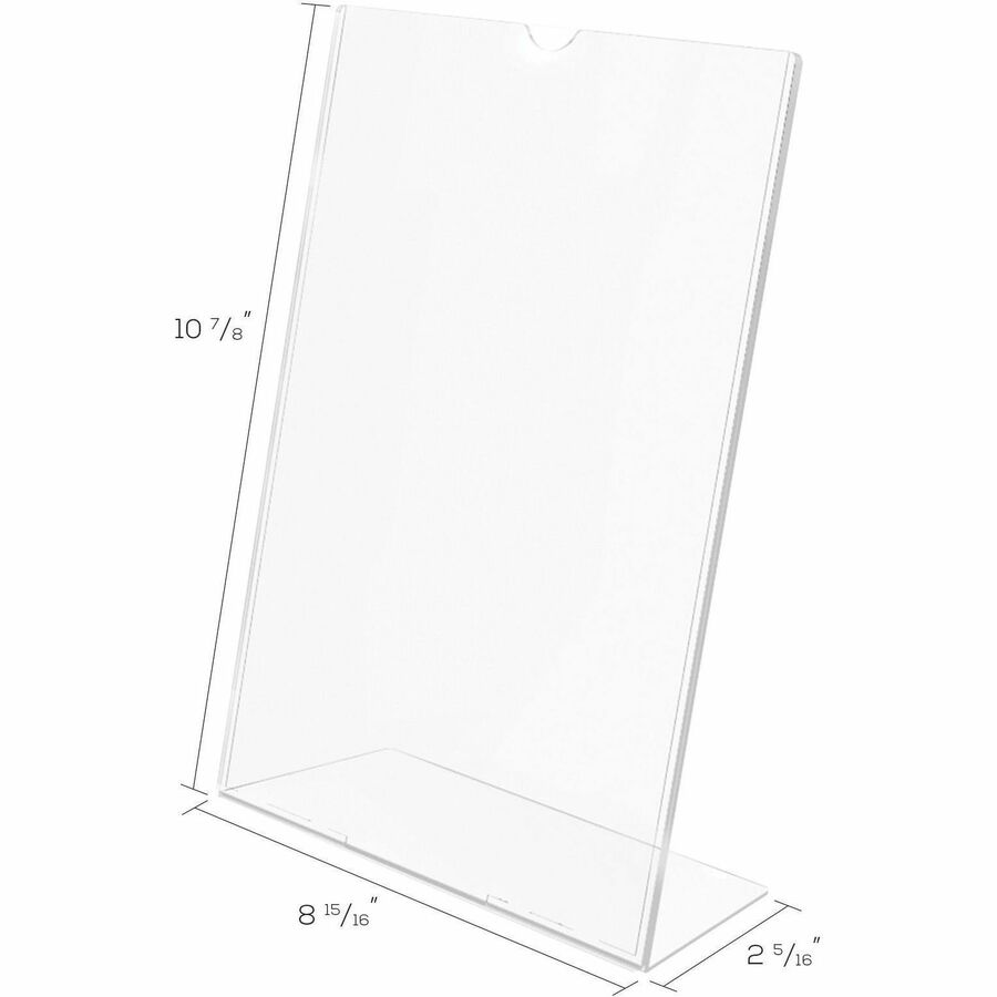 Image of deflecto® Sign Holder, Slanted, Top Load, 8-1/2"x11", 12/CT, Clear
