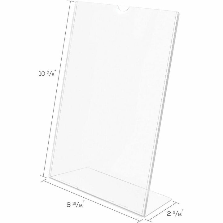 Image of deflecto® Sign Holder, Slanted, Top Load, 8-1/2"x11", 12/CT, Clear