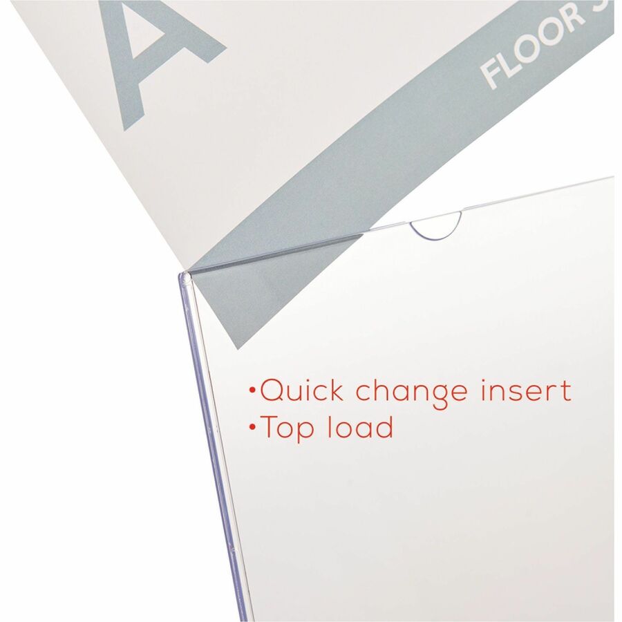 Image of deflecto® Sign Holder, Slanted, Top Load, 8-1/2"x11", 12/CT, Clear