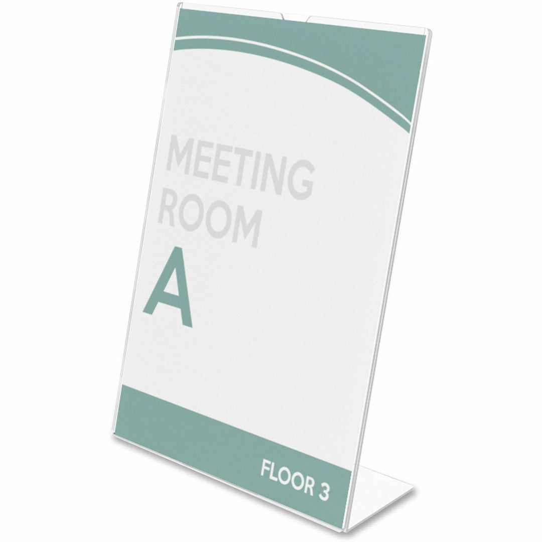 Image of deflecto® Sign Holder, Slanted, Top Load, 8-1/2"x11", 12/CT, Clear