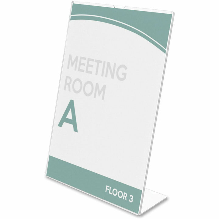 Image of deflecto® Sign Holder, Slanted, Top Load, 8-1/2"x11", 12/CT, Clear