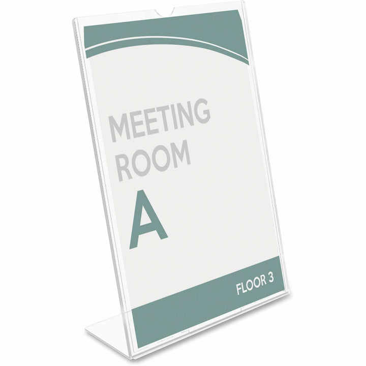 Image of deflecto® Sign Holder, Slanted, Top Load, 8-1/2"x11", 12/CT, Clear