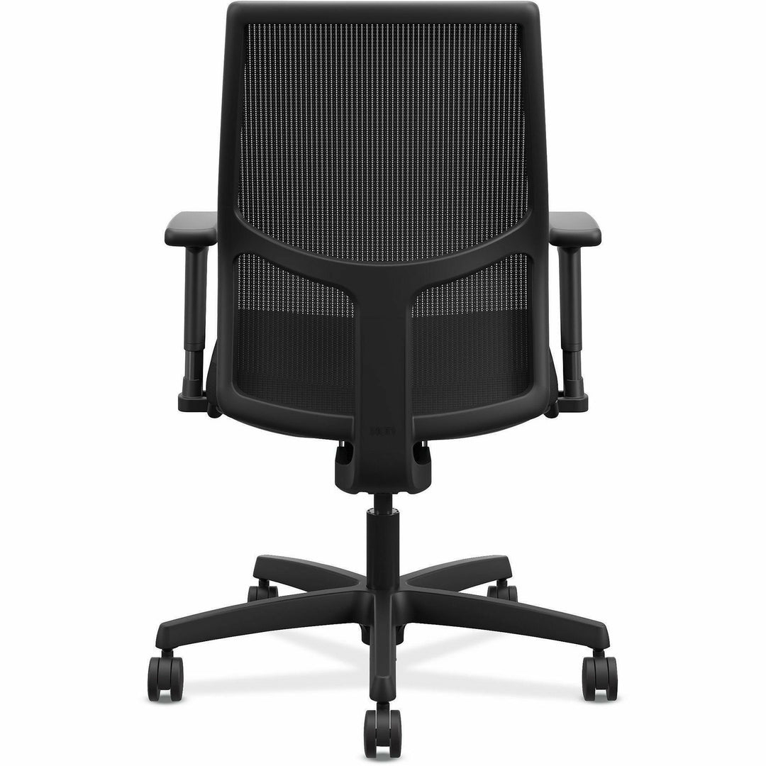 Image of HON® Ignition 2.0 4-Way Stretch Low-Back Mesh Task Chair, Supports Up to 300 lb, 16.75" to 21.25" Seat Height, Black