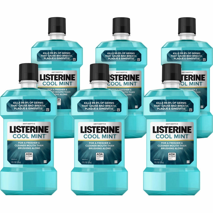 Image of Johnson & Johnson® Mouthwash,Anticavity,Cool Mint,1 Liter, 6/CT,Aqua