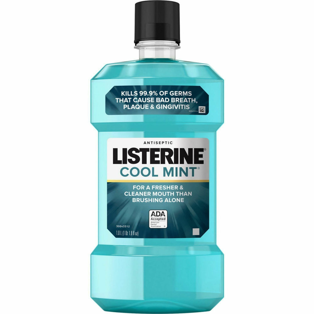 Image of Johnson & Johnson® Mouthwash,Anticavity,Cool Mint,1 Liter, 6/CT,Aqua