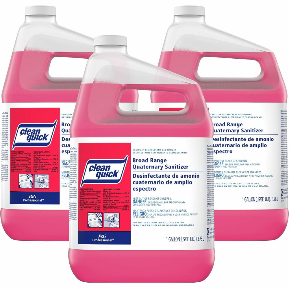 Image of Proctor & Gamble Sanitizer,Broad Range Quaternary,Conc,1 Gal,3/CT,Red