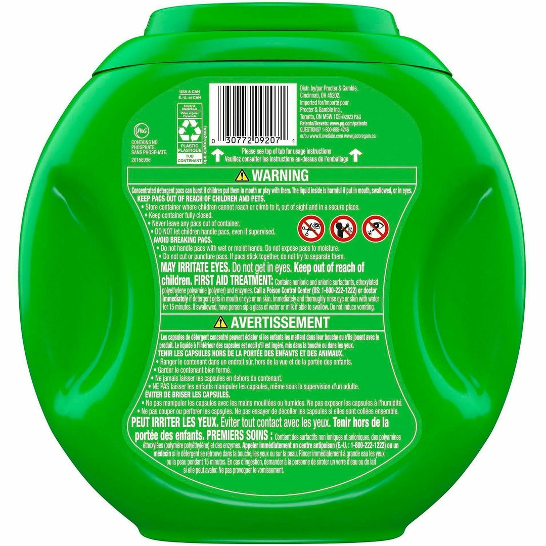 Image of Gain 9207 Flings Detergent Pacs, Liquid, Gain, Original Scent, Green, 76 / Pack