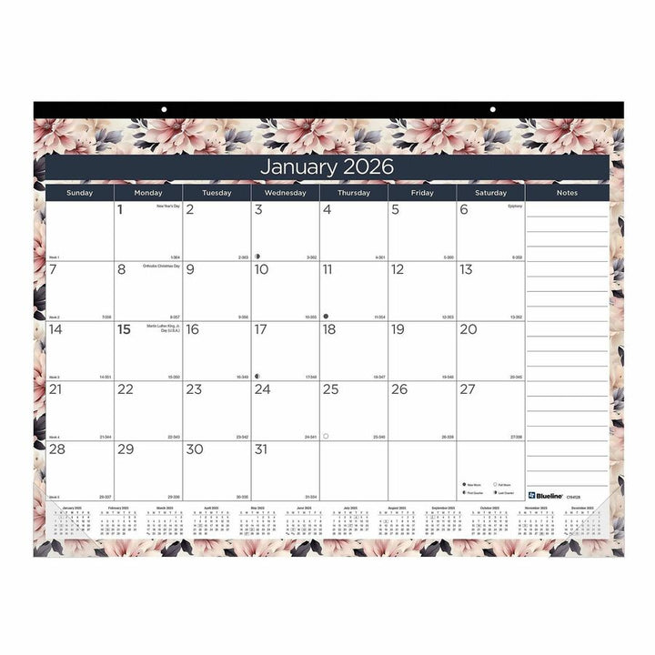 Image of Blueline C194128 Abstract Floral Monthly Desk Pad